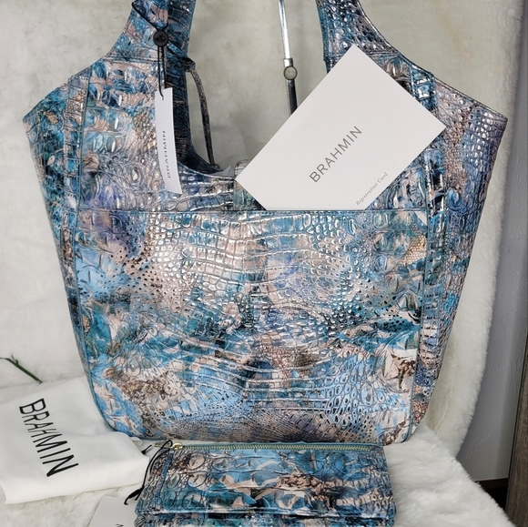 NWT ✨ BRAHMIN 2 SET Designer Purse Bag Wallet NWT Melbourne Italian Leather - Picture 2 of 15